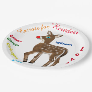 Carrots for Reindeer Kids Names Paper Plate