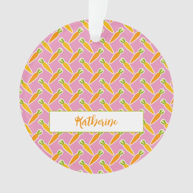 Carrots NAME Easter Spring Garden Colourful Cute Ornament (Front)