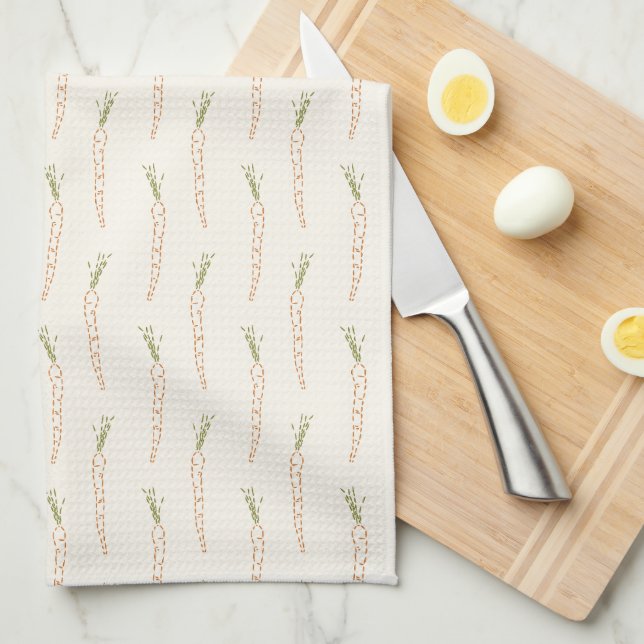 Carrots Orange Vegetable Garden Kitchen Towel (Quarter Fold)