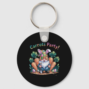 Carrots Party Easter Gnome  Key Ring