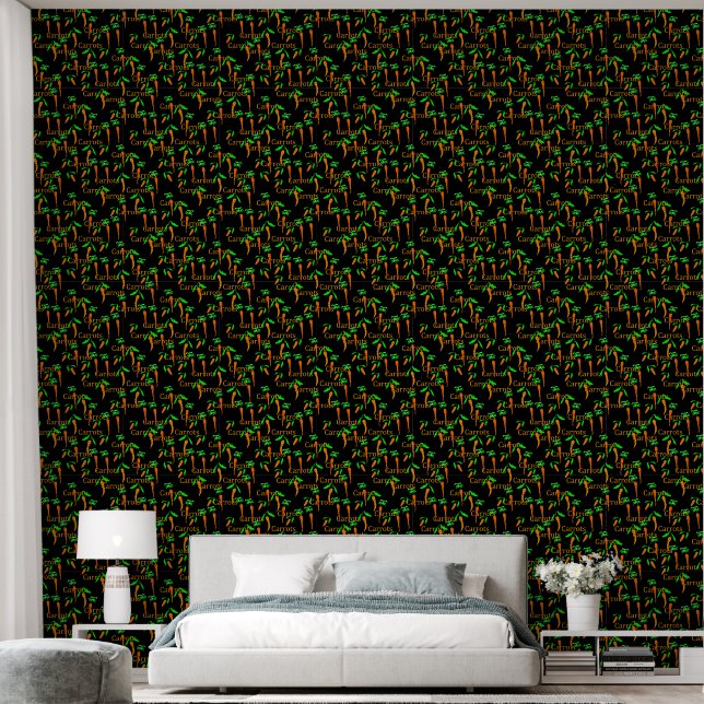 Carrots Pattern Wallpaper (Bedroom)