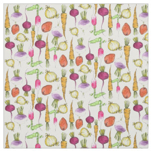 Carrots Potatoes Beets Radish Root Vegetables Fabric
