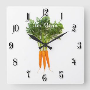 Carrots Square Wall Clock