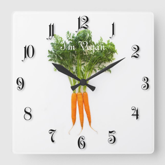 Carrots Square Wall Clock (Front)
