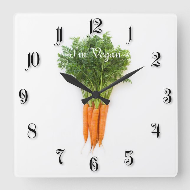 Carrots Square Wall Clock (Front)