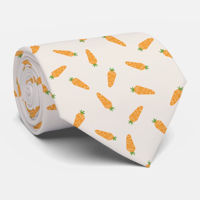 Carrots Vegetable pattern Tie (Rolled)