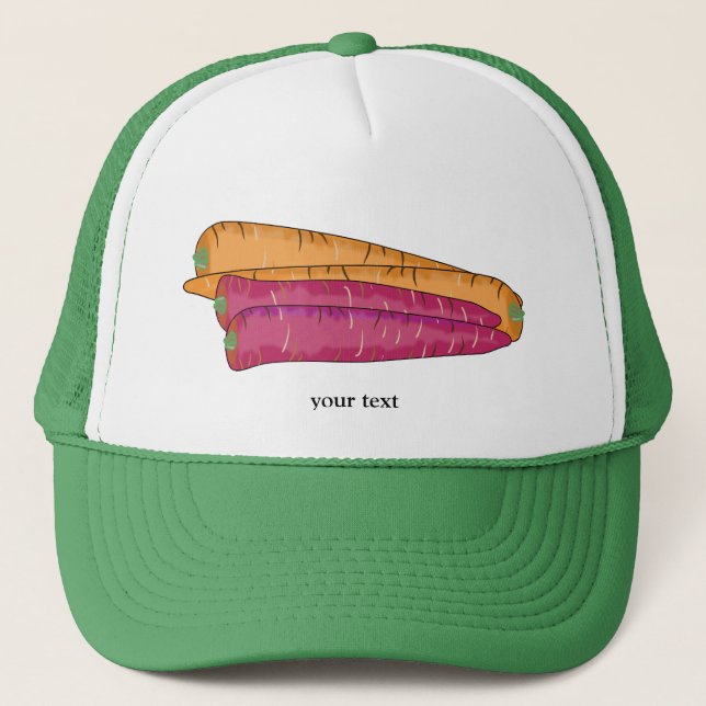 Carrots Veggie Lovers Vegetable Custom Trucker Hat (Front)