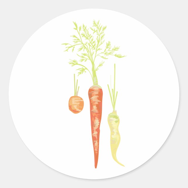 Carrots Veggies Classic Round Sticker (Front)
