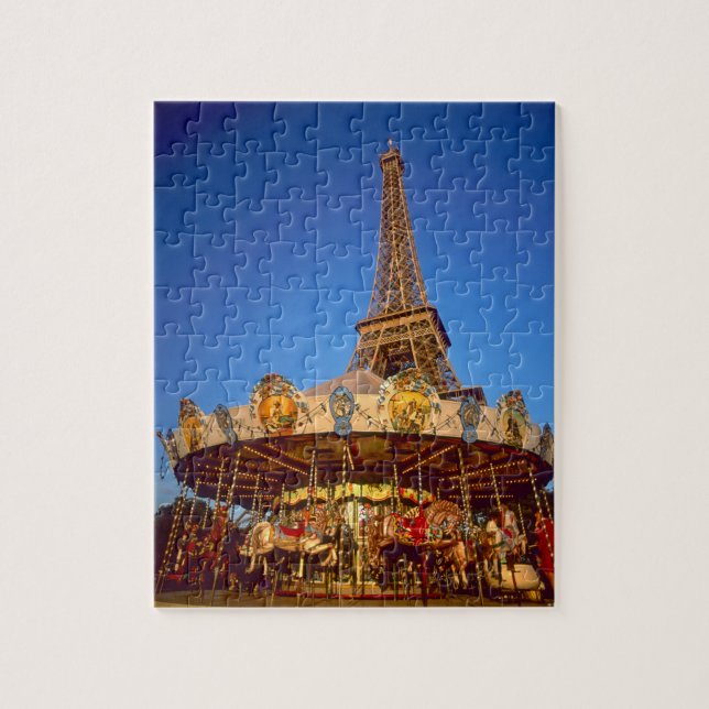 Carrousel, Eiffel Tower, Paris, France Jigsaw Puzzle (Vertical)