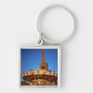 Carrousel, Eiffel Tower, Paris, France Key Ring