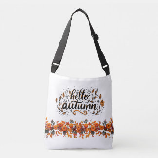 Carry bag- "hello autumn" pumpkins crossbody bag