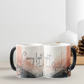 Carry Light,Leave Sparkles Mug-Watercolor Floral  Magic Mug