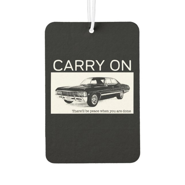 Carry On 1967 Chevrolet Impala Tribute Design Car Air Freshener (Back)