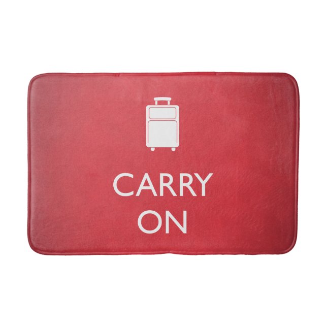 CARRY ON - Luggage - Funny Red Bath Mat (Front)