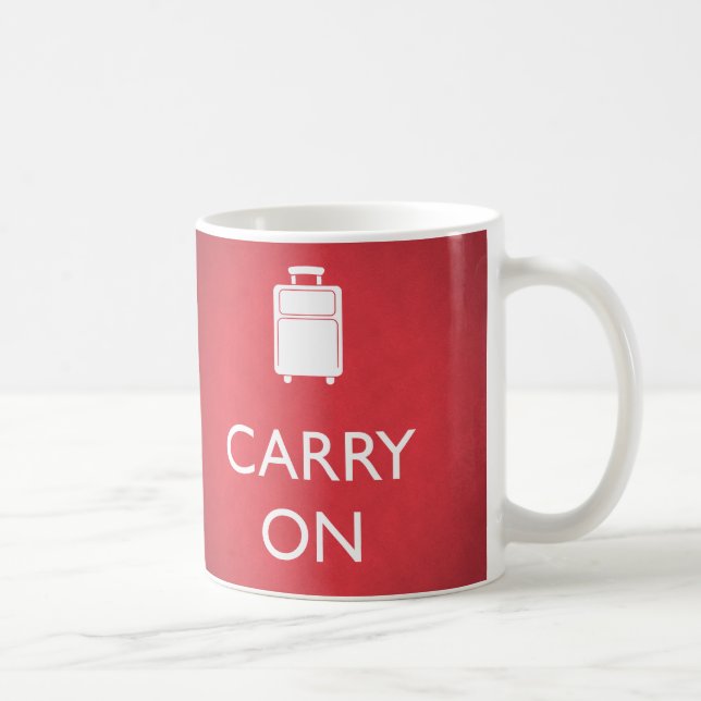 CARRY ON - Luggage - Funny Red Coffee Mug (Right)
