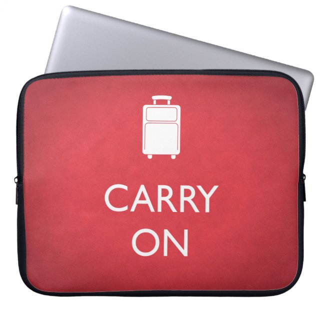 CARRY ON - Luggage - Funny Red Laptop Sleeve (Front)
