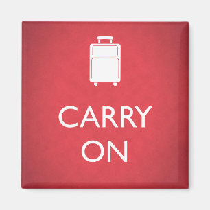 CARRY ON - Luggage - Funny Red Magnet