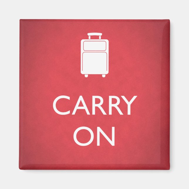 CARRY ON - Luggage - Funny Red Magnet (Front)
