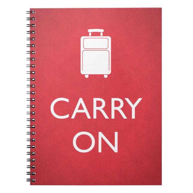 CARRY ON - Luggage - Funny Red Notebook (Front)