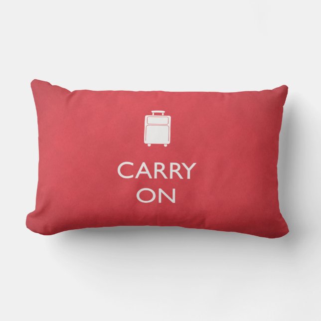 CARRY ON - Luggage - Funny Red Pillow (Front)