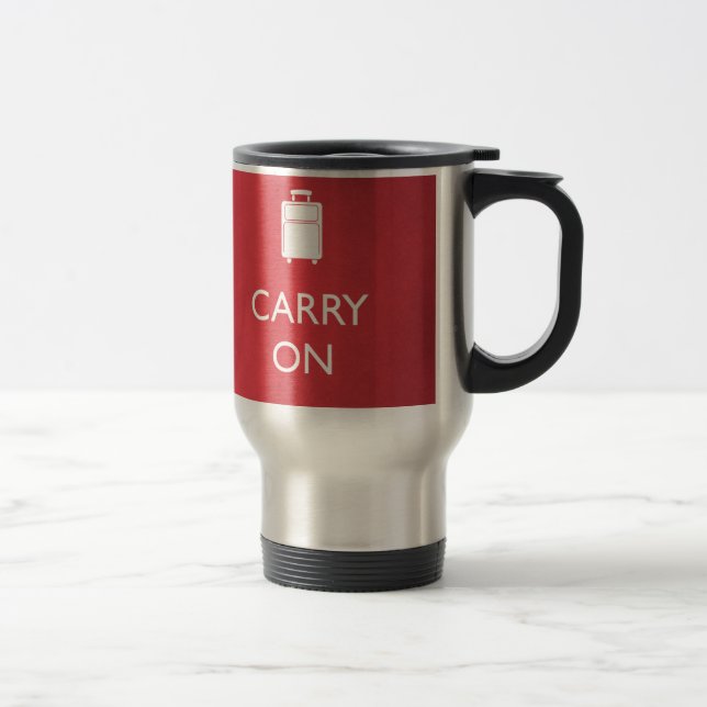 CARRY ON - Luggage - Funny Red Travel Mug (Right)