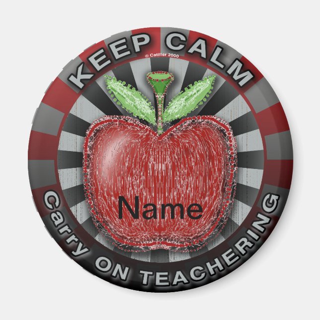 Carry On Teacher Apple magnet (Front)