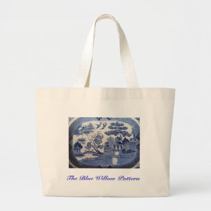 Carry the Blue Willow Pattern  at all Times Large Tote Bag