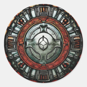 Carry the spirit of the Vikings within your shield Classic Round Sticker