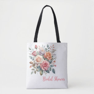 Carry Your Blooms in Style: Blush Roses Watercolor Tote Bag