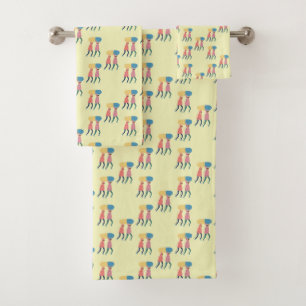 Carrying A Pill Pattern Bath Towel Set