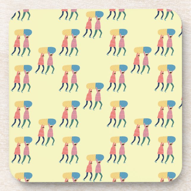 Carrying A Pill Pattern Coaster (Front)
