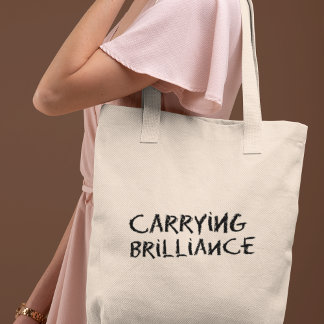 Carrying Brilliance Stylish Minimal Black & White Tote Bag