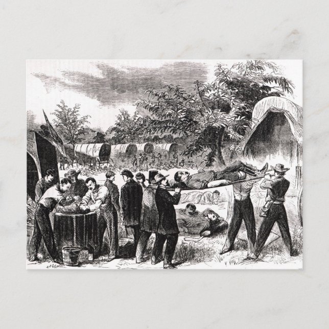 Carrying off the Wounded after the Antietam Postcard (Front)