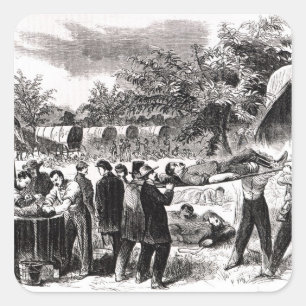 Carrying off the Wounded after the Antietam Square Sticker