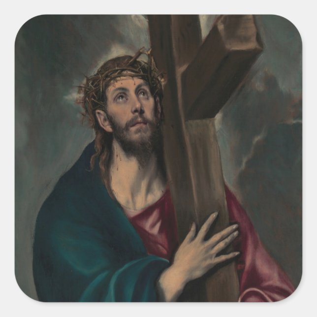Carrying the Cross Square Sticker (Front)