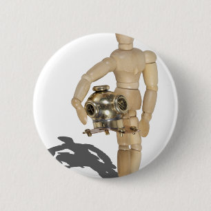 CarryingDivingHelmet081212.png 6 Cm Round Badge