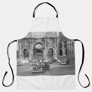 Cars and ancient monuments Rome Italyvintage Apron