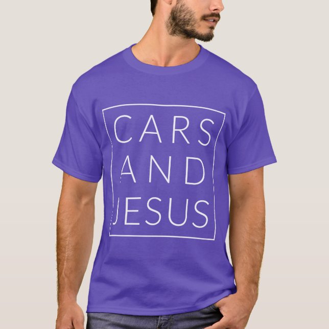 Cars And Jesus Minimal Hot Rod Christian Automoti  T-Shirt (Front)