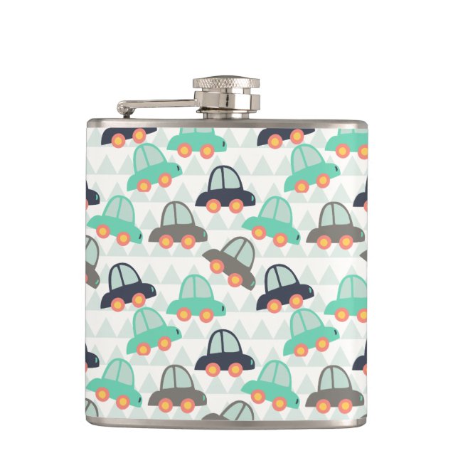 Cars and More Cars Hip Flask (Front)