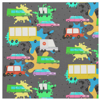 CARS AND TRUCKS FABRIC