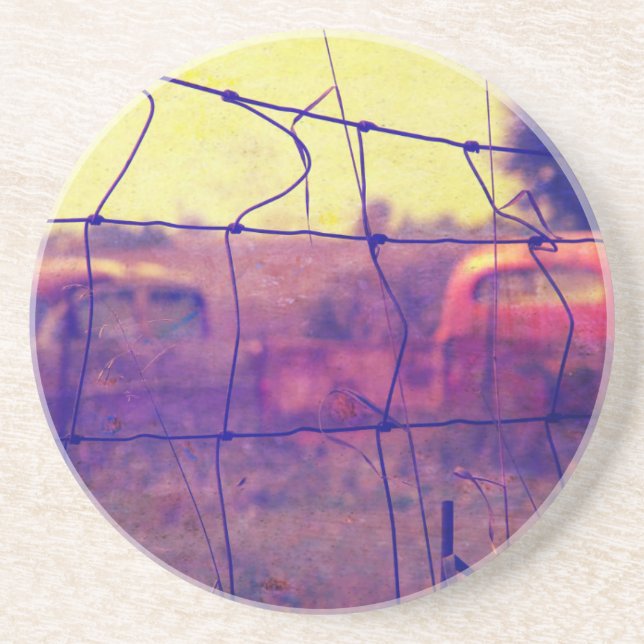 Cars and Trucks Rusting Away Coaster (Front)