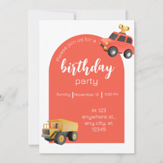 Cars birthday party invitation