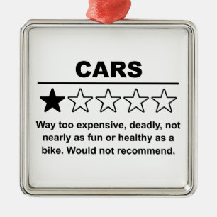 Cars One Star Rating Metal Ornament