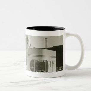 Cars parked at gas station Two-Tone coffee mug