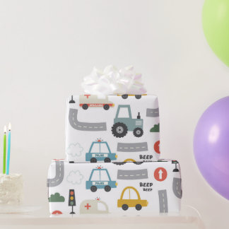 Cars Pattern kids Wrapping Paper