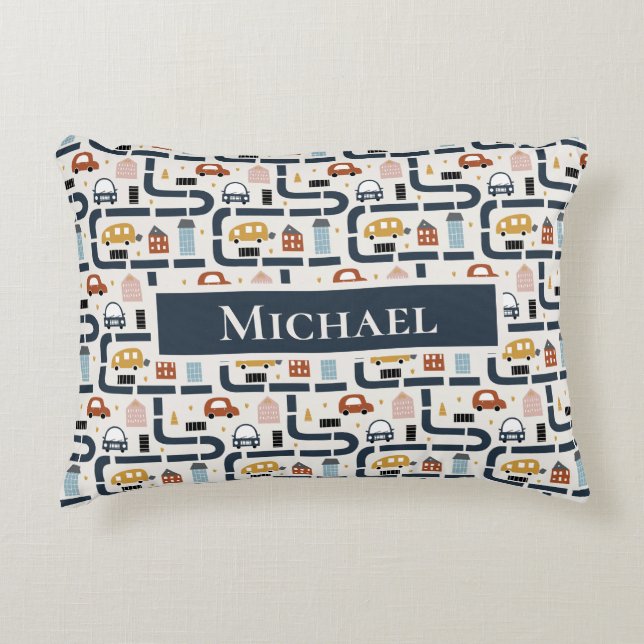 Cars Themed 2 Personalised Decorative Cushion (Front)