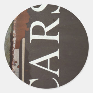 CARS Tow Truck Vintage Car Sign Classic Round Sticker