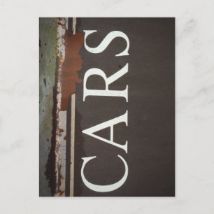 CARS Tow Truck Vintage Car Sign Postcard