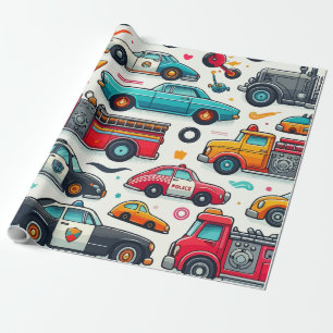 Cars toys wrapping paper