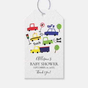 Cars & Trucks Baby Shower Favour Gift Tag